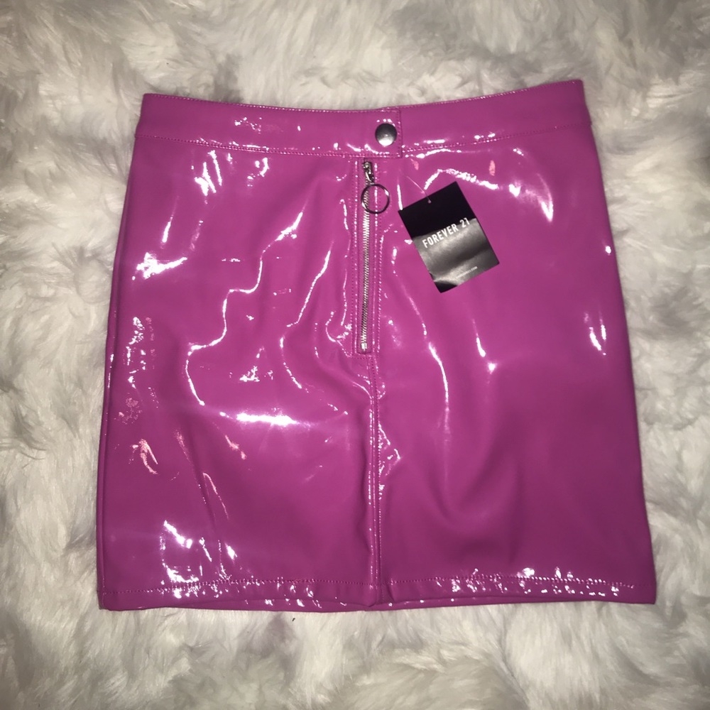 Pink latex skirt